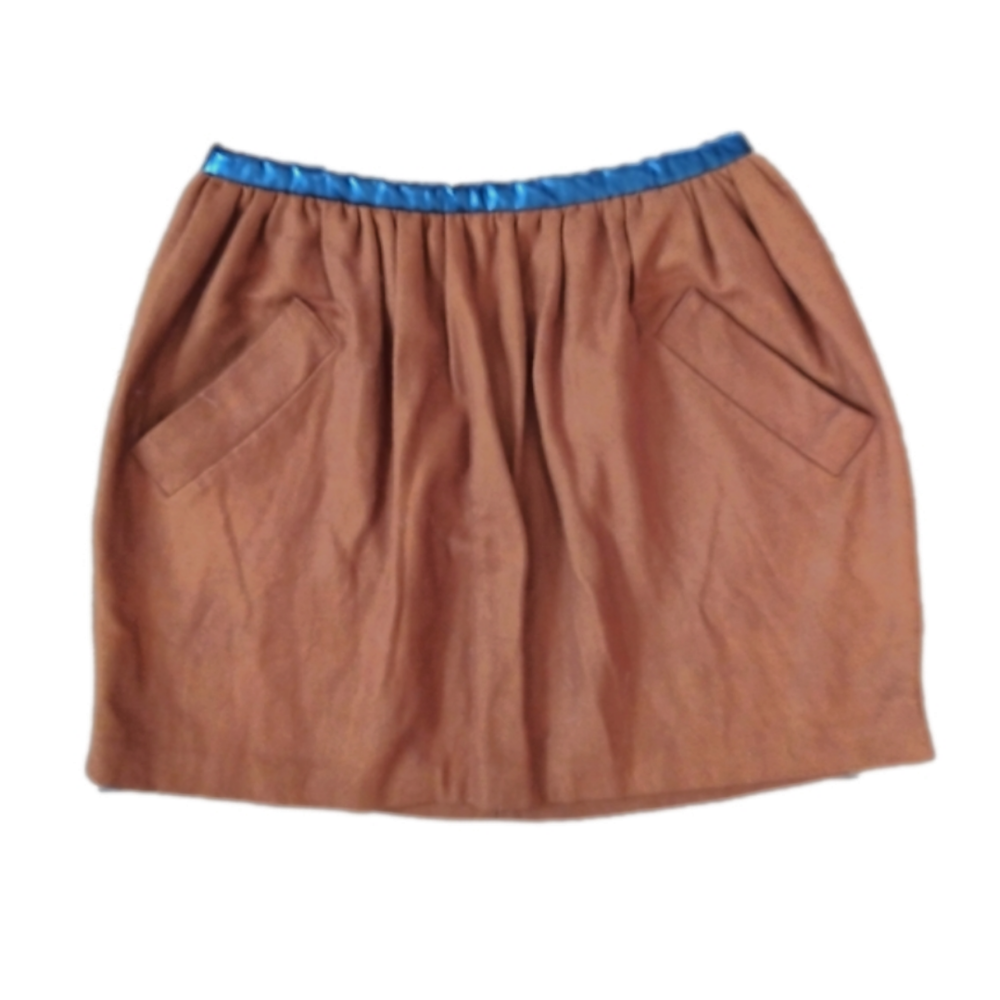Topshop wool and viscose caramel mini skirt with double pockets size US 4